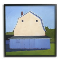 Stupell Industries White Barn Farmland Landscape Landscape Painting Black Framed Art Print Wall Art