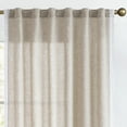 thumbnail image 1 of Curtainking Linen Curtains Taupe Curtains with Lace Trim for Living Room 84 Inch Long Rustic Farmhouse Curtains Rod Pocket Light Filtering Drapes Bedroom Window Curtain 2 Panels, 1 of 8