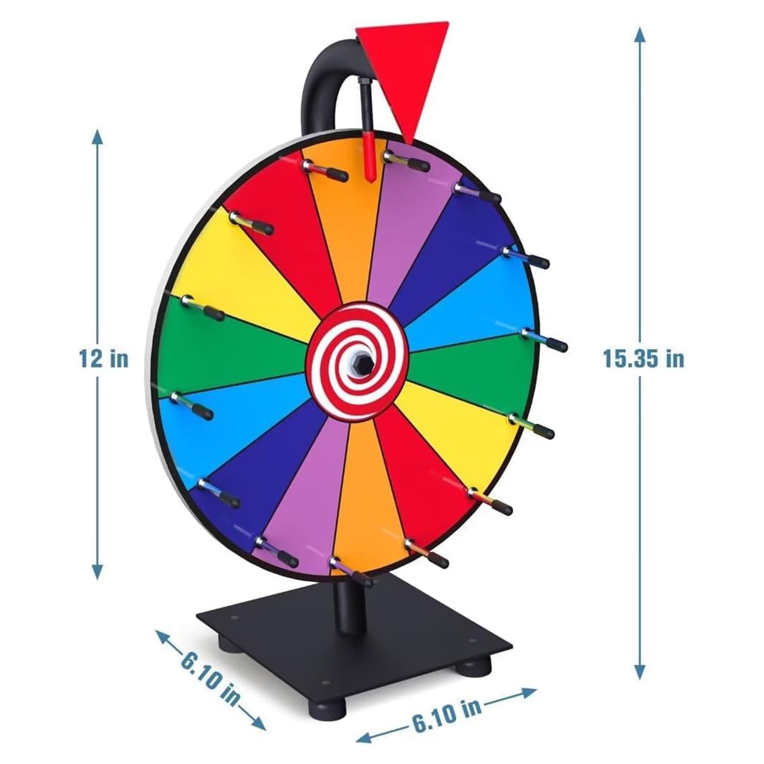 12 inch 14 Slots Tabletop Spinning Prize Wheel with Stand Dry Erase Spinner for Party Games,Classroom Rewards and Carnival Activities