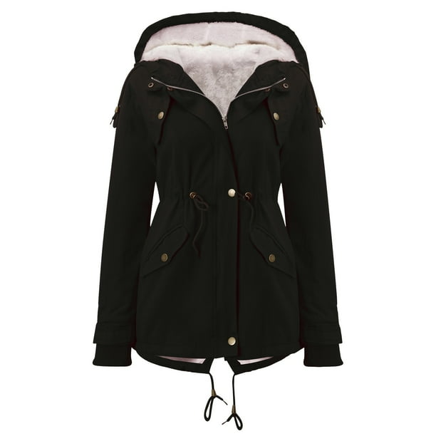 Puntoco Moda Casual Mujer Invierno Sólido Con Capucha Cordón Cintura Cremallera Abrigo Acolchado Blusa Liquidación Puntoco Puntoco-6897