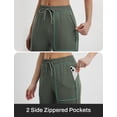 thumbnail image 5 of BALEAF Womens Yoga Capri Pants with Zipper Pockets Summer Drawstring Capris Joggers Lounge Crop 19" Green M, 5 of 7