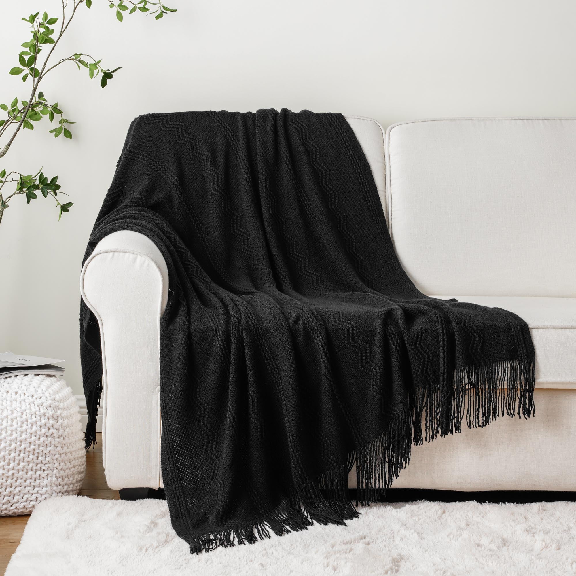 Black throw sale