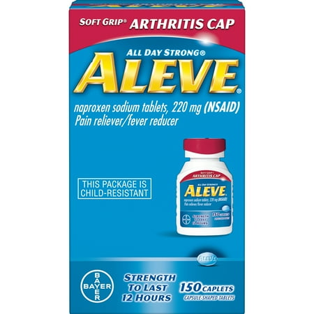 Aleve Soft Grip Arthritis Cap Pain Reliever/Fever Reducer Naproxen Sodium Caplets, 220 mg, 150 ct