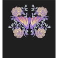 thumbnail image 4 of Vintage Floral Gradient Butterfly Adult Black Crew Neck Short Sleeve Tee-Medium, 4 of 4