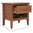thumbnail image 3 of SAFAVIEH Sondra Traditional 2 Drawer Nightstand,Walnut/Gold, 3 of 14