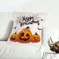 thumbnail image 3 of LUODU Cat Bat Text Pumpkin Pattern Linen Throw Pillowcase Cartoon Funny Festival Sofa Cover Combination (without Pillow Core and Stuffing), 3 of 4