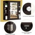 thumbnail image 5 of RONG-3 Bathroom Medicine Cabinet with Mirror, Wall Mounted Home Storage with Door & 6 Open Shelves, Adjustable Shelves, Mirrored Bathroom Wall Cabinet ，Coffee, 5 of 10