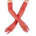 thumbnail image 2 of Rhinestone Long Fishnet Gloves Mesh Rave Gloves Bling Elbow Length Evening Party Glove for Women and Girls, 2 of 2