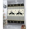 thumbnail image 4 of Polyester Fabric Black Christmas Shower Curtain, Xmas Snowflake Elk Plaid Waterproof Bathtub Curtain Bathroom Decor Set with Hooks 66 x 72 Inches,, 4 of 6