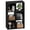 Black-6, variant on Wooden Black 4-Tier Storage Bookcase, 8 Grid Display Organizer Shelf with 4 Removable Back Panels for Living Room Home Office