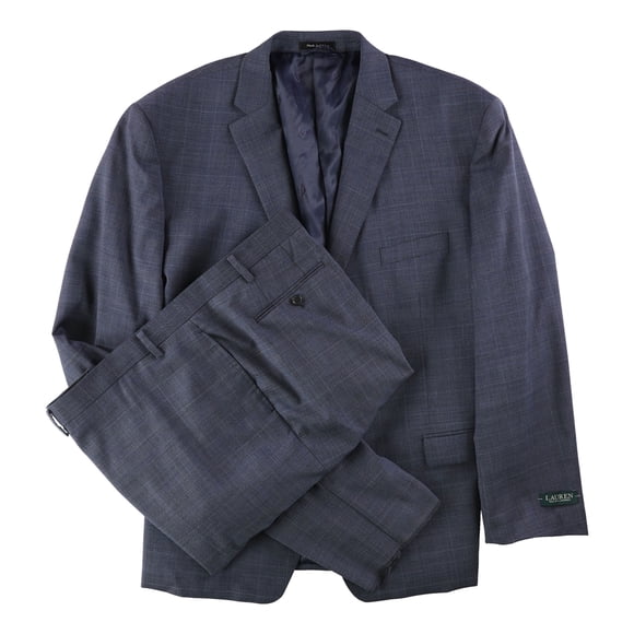 Ralph Lauren Mens Classic-Fit Two Button Formal Suit, Blue, 44 X-Long / 38W x UnfinishedL