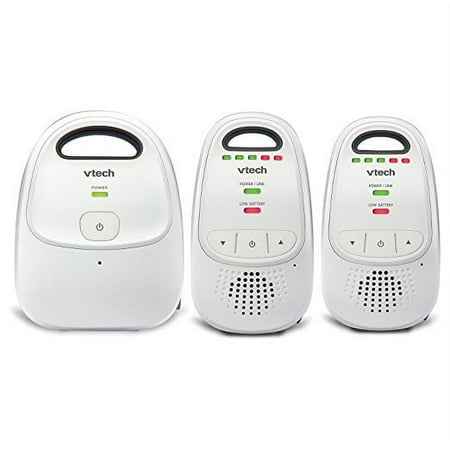 VTech DM112-2 DECT 6.0 Digital Audio Baby Monitor with Belt Clip, 2 Parent Units, White