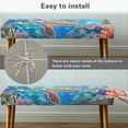 thumbnail image 4 of Jiueut Sea Turtle Coral Fish Print Dining Bench Cover, Stain Resistant Chair Seat Cushion Dustproof Rectangle Bench Protector Cover Home Decor Accessorie for Dining Room Living Room Kitchen, 4 of 7