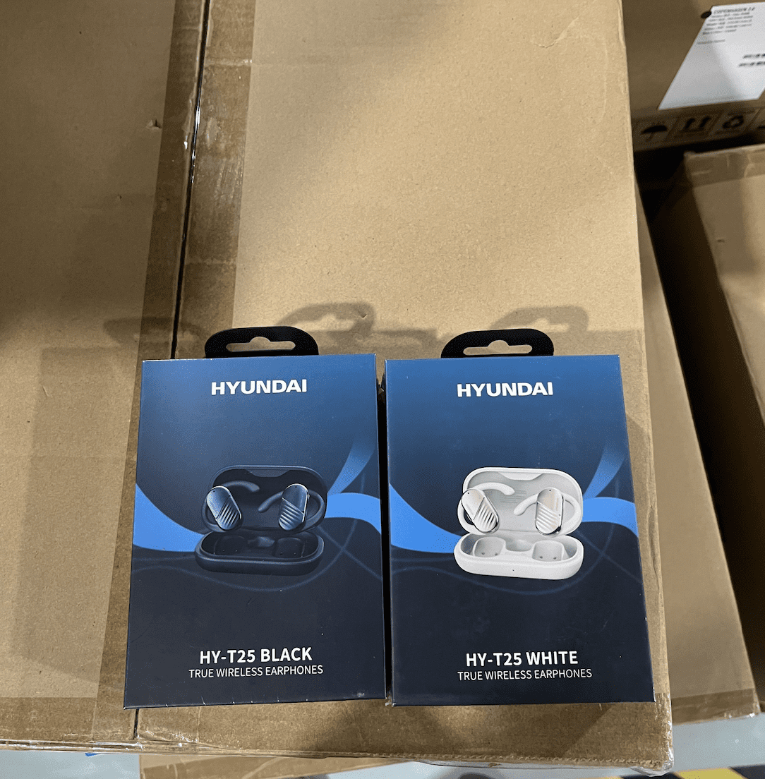 HYUNDAI Korea Original Bluetooth Headphones Wireless Earbuds 80hrs Playtime Wireless Charging Case Sports Ear Buds with Earhook Deep Bass IPX7 Waterproof Over-Ear Earphones for TV Phone Laptop Black