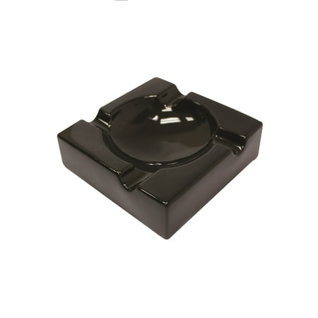 Fess 8" Large Ceramic 4 Cigar Rest Ashtray for Patio, Indoor, Outdoor Desktop
