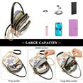 thumbnail image 5 of FORMRS Crossbody Bag for Women Quilted Travel Shoulder Cell Phone Purse with Chain Strap Handbag, Blue Retro Flower, 5 of 7