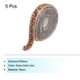 thumbnail image 3 of Unique Bargains 5 Pcs Resin Rhinestones Trim 5 Yards Self Adhesive Rose Gold Diamond Ribbons Rhinestone Strips Tape, 3 of 7