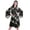 Black, variant on Printed Womens Kimono Sleeve Robes Satin Silk Getting Ready Bridal Robe Coverup