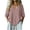 Pink, variant on hoksml Women's Cotton V Neck Blouse, 3/4 Puff Sleeve Crinkle Top, Loose Casual Shirt for Daily and Summer Wear