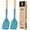 Blue, variant on Pack of 2 Silicone Spatula, Non Stick Cooking Utensil Set, Wooden Handle Kitchen Turner for Baking Mixing Grilling Serving Food Heat Resistant (ORANGE)