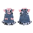 thumbnail image 2 of Michellecmm  Girl Summer Outfit Cow Print Flying Sleeve Tops Denim Overalls Skirt, 2 of 9