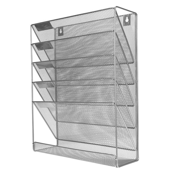 Wall-mounted File Storage Rack Multi-layer Document Organizer Metal Magazine Rack for Home