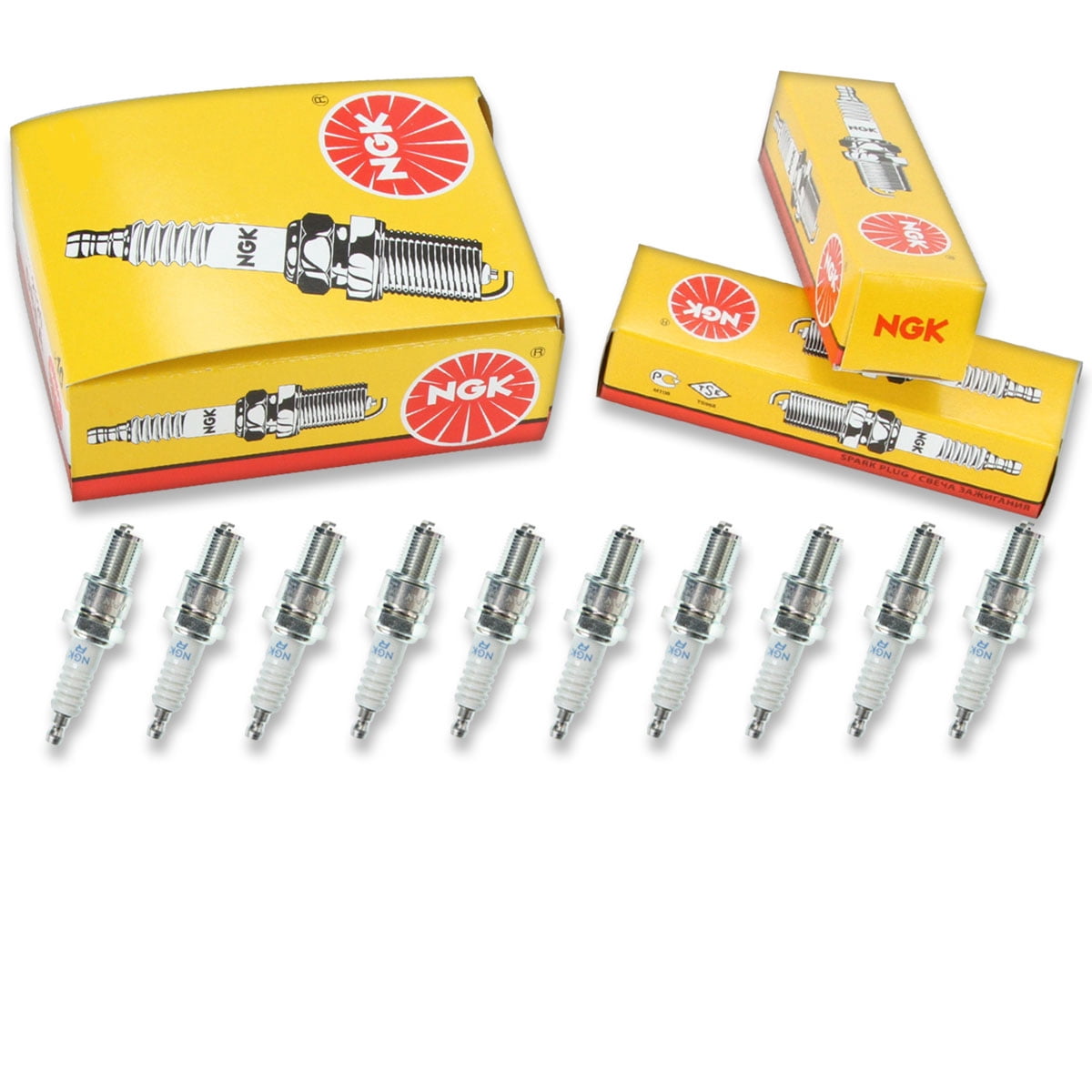 10 pc NGK 3130 Standard Spark Plugs for 09482-00561 1026 4035 90793-20134 915 92070-1064 94702-00326 94709-00326 98079-58679 QC59 QN86 W24ESR-V Ignition Wire Secondary