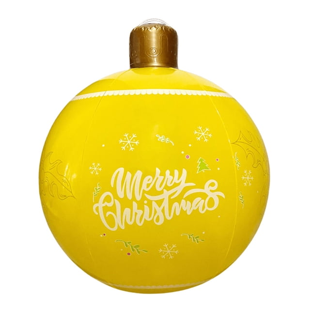 Bola navideña inflable de PVC de 24 pulgadas, decoraciones navideñas para exteriores, adornos navideños de Año Nuevo, bolas de decoración navideña
