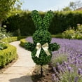 thumbnail image 5 of 35" Artificial Bunny-Shaped Topiary Tree, Faux Boxwood Topiary Bunny, Outdoor Easter Rabbit TopiaryTree Fake TopiaryTree, for Front Porch Outdoor Patio Garden Balcony Backyard, 5 of 8