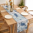 thumbnail image 2 of Ocean Turtles Table Runner Blue Yellow Sea Star Shell Coral Yellow Blue Stripes Table Runners Dresser Scarves Holiday Kitchen Dining Table Decoration for Home Party Indoor 13x70 Inch, 2 of 9