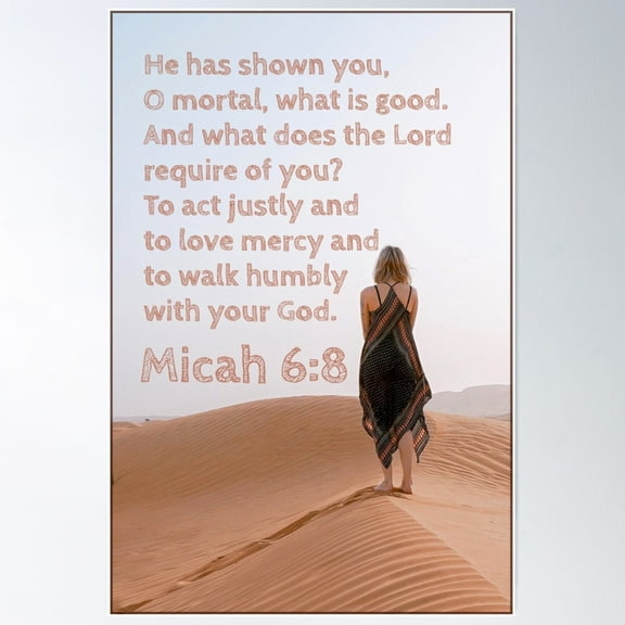 Micah 6:8 Poster Wall Art, Modern Wall Decor For Living Room Bedroom, 8x12 UNFRAMED