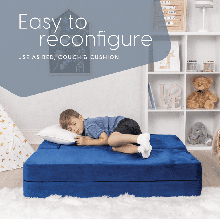 Milliard Sofá infantil modular para niños pequeños y bebés, muebles de sala  de juegos/dormitorio (azul marino) con almohada adicional