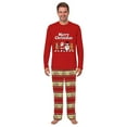 thumbnail image 3 of Christmas Family Matching Pajamas Set, Festive Red Holiday Design with Reindeer and Snowflake Patterned Pants, 3 of 7