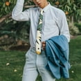 thumbnail image 4 of Aloha Tropical Tie - Hawaiian Floral & Palm Print Satin Necktie, Wrinkle-Free, 58.3" Length, Great for Beach Vacations & Weddings, 4 of 6