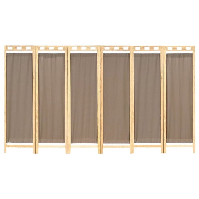 Biombo MARDAM Mampara DE Madera DE Pino Natural 6 Paneles Capuchino