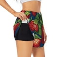 thumbnail image 3 of Lsque Strawberry2 Printed Women's Running Shorts with Liner Pockets,Elastic Quick Dry Workout Athletic Gym Yoga Shorts,Womens High Waist Shorts-Medium, 3 of 9