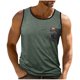 thumbnail image 2 of Camiseta de tirantes de cuello redondo para hombre, de verano, sin mangas, con cuello redondo, color block, bolsillo, de poliéster., 2 of 9