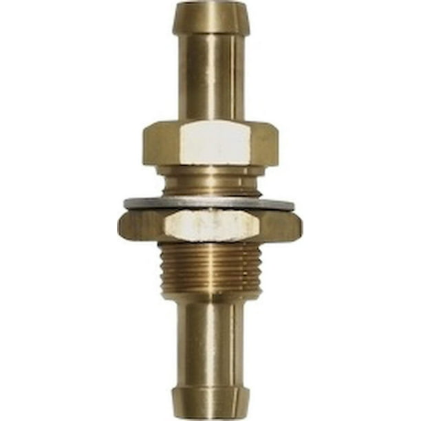 ThruBulk Head Fuel Fitting 3/8Inch Brass, Up To 1/2