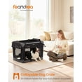 thumbnail image 2 of Feandrea Collapsible Dog Crate, Portable Oxford Fabric Pet Travel Crate with 4 Mesh Doors, Handles, Pockets, 30 Inches, for Medium Dogs, Ink Black and Dove Gray, 2 of 6