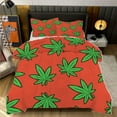 thumbnail image 2 of Hemp Leaves Comforter Set Twin Size Bedding Set For Travl Bedroom Decor Quilt With 2 Pillow Cases, 2 of 5