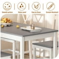 thumbnail image 6 of Soges 47" Dining Table Set for 4, 5-Piece Wood Kitchen Dining Table Set with 4 Chairs for Kitchen Dining Room Restaurant, Gray&White, 6 of 8