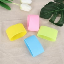 Raindrops 4Pcs Cylindrical Silicone Cup Sleeve for Glass Tumbler Heat-resistant Non-slip Protective 2.6 x 2.6 x 2in