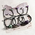 thumbnail image 4 of Nvzi Pulsera de cuentas hecha a mano, adecuada, cuerda negra tejida a mano, pulsera de bolsa de malla de piedra natural, pulsera ajustable (azul), 4 of 5