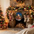 thumbnail image 2 of Welcome Sign for Front Door, Blue Christmas Round Metal Wall Art Wreaths, Winter Santa Claus Gifts Forest Pine Trees Outdoor Indoor Wall Hanging Sign for Porch Decor Housewarming Gifts 7.9 Inch, 2 of 8