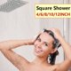 thumbnail image 1 of Pommeau de douche carré haute pression en acier inoxydable, accessoires de douche, économie d'eau, facile à installer, 4 ", 6", 8 ", 10", 12"Water pipe 1.5M He Qiyong unisex, 1 of 1