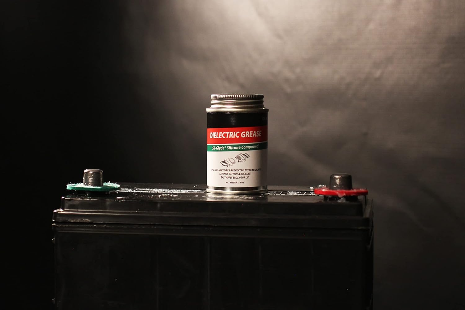 Brush Top Can Dielectric Silicone Grease Compound for All Electrical Components and Connectors, 4oz, Percise and Easy Application
