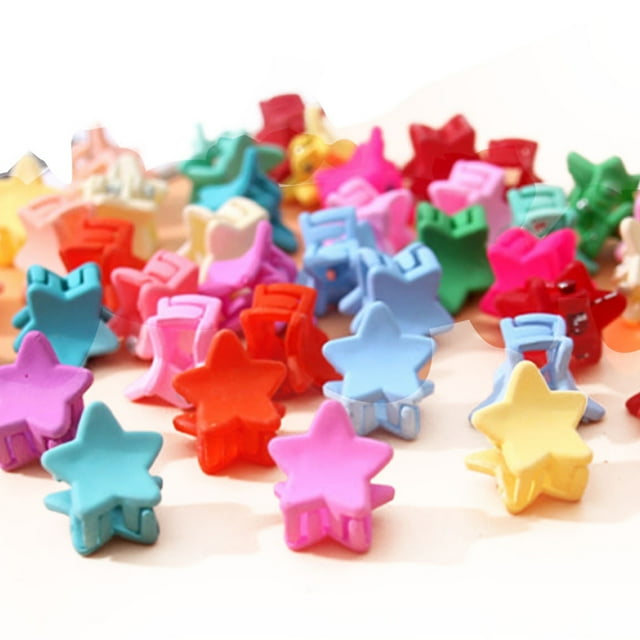 50 pinzas para el pelo pequeñas y coloridas, de sujeción fuerte, ligeras y bonitas, con forma de estrella para niñas y mujeres