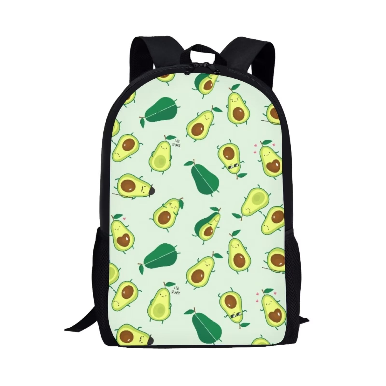 Diaonm Green Avocado Backpack Middle School Bag for Boys 16 Inch