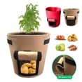 thumbnail image 2 of Flowerpot Fabric Grow Bags with Handles And Side Hook And Loop Opening Container Reinforced Stitching Air Circulation Flowerpot for Garden, 2 of 8