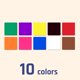thumbnail image 2 of Etiquetas Adhesivas Cuadradas De Codificación De Colores De 1" - Paquete De 10 Colores De 1200, 2 of 5